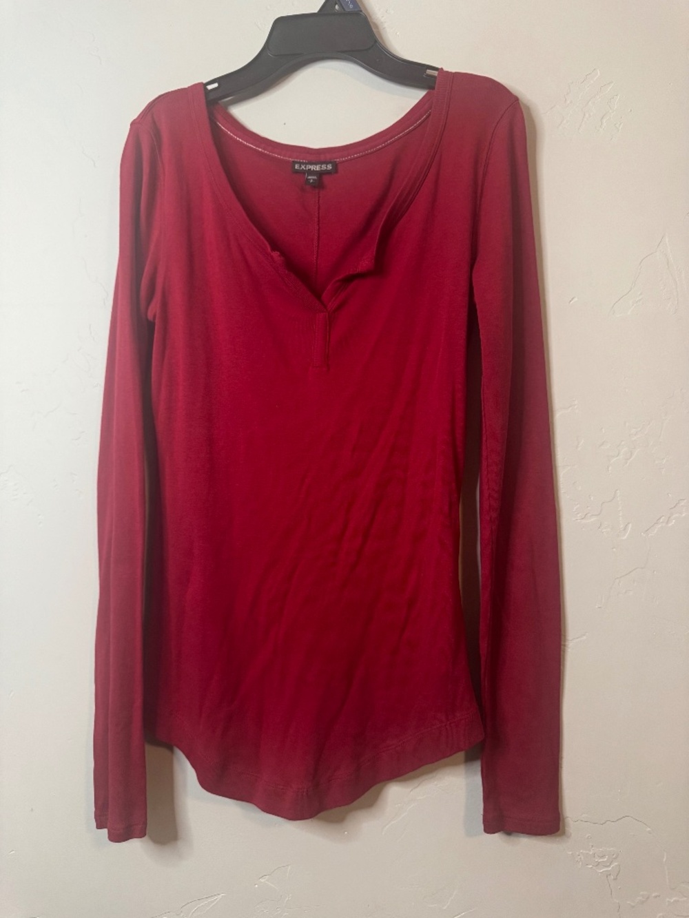 Express Red Long Sleeve Top, Size S (Petite)
